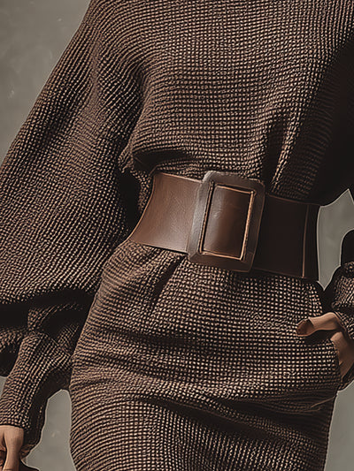 Lina™ | Robe maillée courte avec ceinture structurée